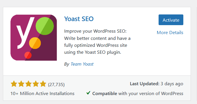 Yoast SEO plugin